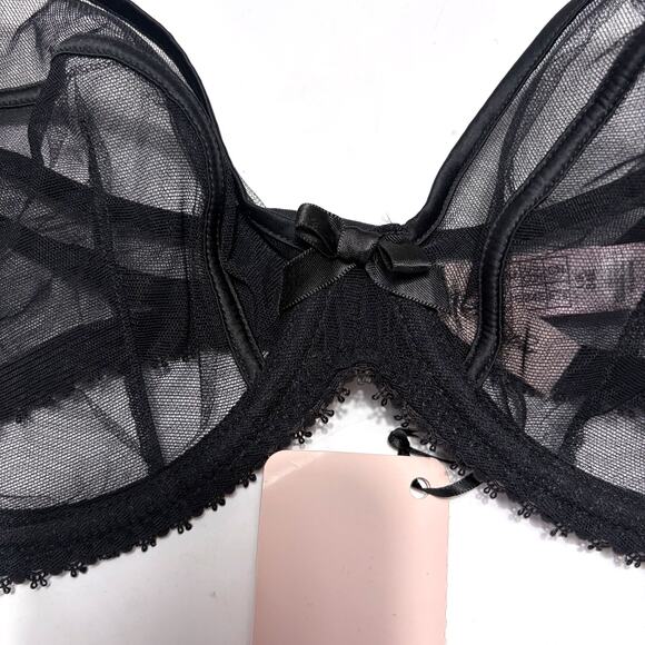 AGENT PROVOCATEUR NWT Cruz Mesh Plunge Underwired Bra in Black Size 34E - Picture 6 of 12